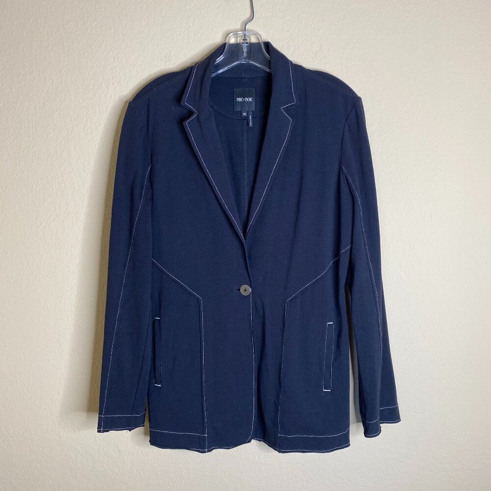 nic+zoe lightweight blazer jacket w/ stitching detail